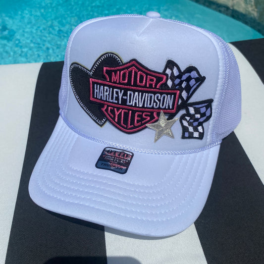 White Harley Davidson Hat